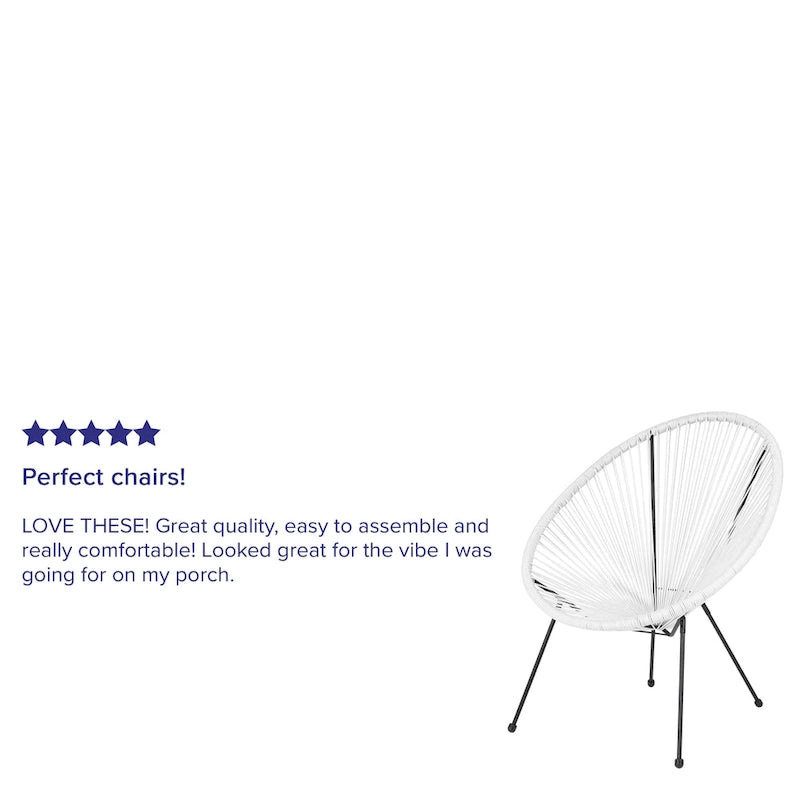Fauteuil de salon Papasan ovale avec cordons élastiques – Simple, rotin et acier (noir/gris/rouge/blanc)