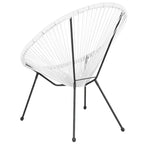Fauteuil de salon Papasan ovale avec cordons élastiques – Simple, rotin et acier (noir/gris/rouge/blanc)