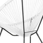 Fauteuil de salon Papasan ovale avec cordons élastiques – Simple, rotin et acier (noir/gris/rouge/blanc)