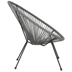 Fauteuil de salon Papasan ovale avec cordons élastiques – Simple, rotin et acier (noir/gris/rouge/blanc)