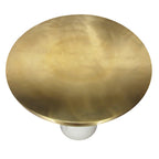 Table d'appoint ronde Accent, Laiton et Blanc, Plateau en aluminium avec base en marbre