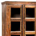 Armoire de rangement haute à porte vitrée, brun moyen, style simple