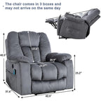 Fauteuil inclinable électrique releveur avec massage, une place, Gris/Beige/Noir/Camel