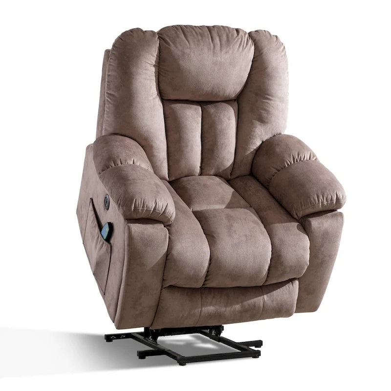 Fauteuil inclinable électrique releveur avec massage, une place, Gris/Beige/Noir/Camel