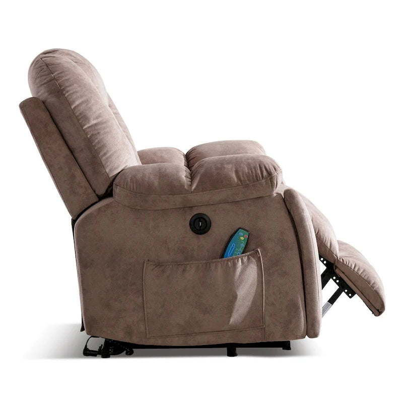 Fauteuil inclinable électrique releveur avec massage, une place, Gris/Beige/Noir/Camel