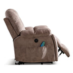 Fauteuil inclinable électrique releveur avec massage, une place, Gris/Beige/Noir/Camel