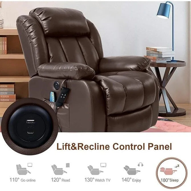 Fauteuil inclinable électrique releveur avec massage, une place, Gris/Beige/Noir/Camel