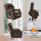 Fauteuil inclinable électrique releveur avec massage, une place, Gris/Beige/Noir/Camel