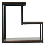 Table d'appoint industrielle marron à 3 niveaux / Table de chevet