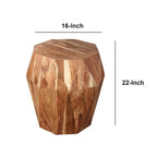 Table d'appoint octogonale marron, bois massif, 1 personne