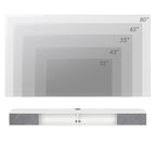 Meuble TV flottant mural 70" blanc et gris avec lumières LED