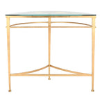 Console en verre à plateau doré antique, 91,4 cm (L) x 38,1 cm (P) x 78,7 cm (H)