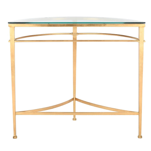 Console en verre à plateau doré antique, 91,4 cm (L) x 38,1 cm (P) x 78,7 cm (H)