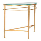 Console en verre à plateau doré antique, 91,4 cm (L) x 38,1 cm (P) x 78,7 cm (H)