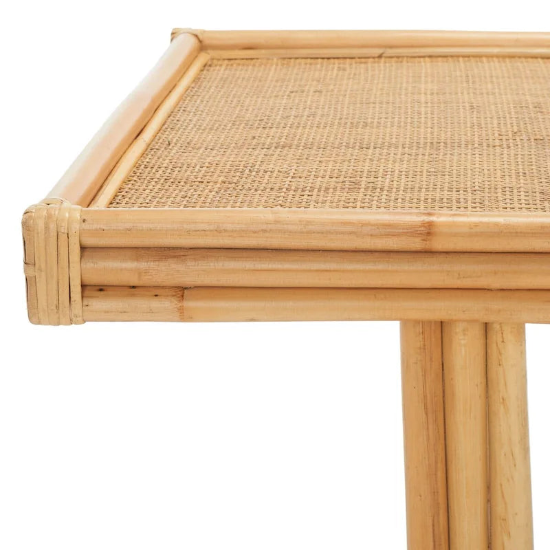 Table basse en rotin et bambou, forme rectangulaire, couleur naturelle – 119 cm (L) x 61 cm (P) x 46 cm (H)