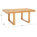 Table basse en rotin et bambou, forme rectangulaire, couleur naturelle – 119 cm (L) x 61 cm (P) x 46 cm (H)
