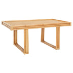 Table basse en rotin et bambou, forme rectangulaire, couleur naturelle – 119 cm (L) x 61 cm (P) x 46 cm (H)