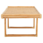 Table basse en rotin et bambou, forme rectangulaire, couleur naturelle – 119 cm (L) x 61 cm (P) x 46 cm (H)