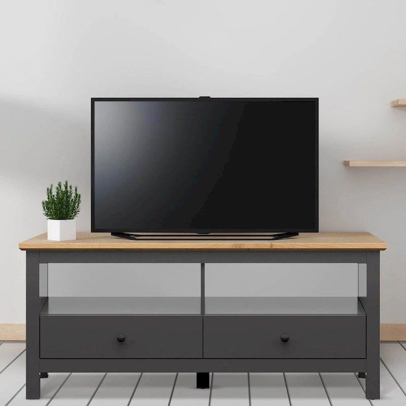 Meuble TV gris foncé, 137 cm, assemblage par 1 personne