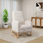 Fauteuil à bascule pivotant dossier haut en bouclette Ivoire / Gris clair / Anthracite / Vert / Caramel / Bleu marine, 1 place