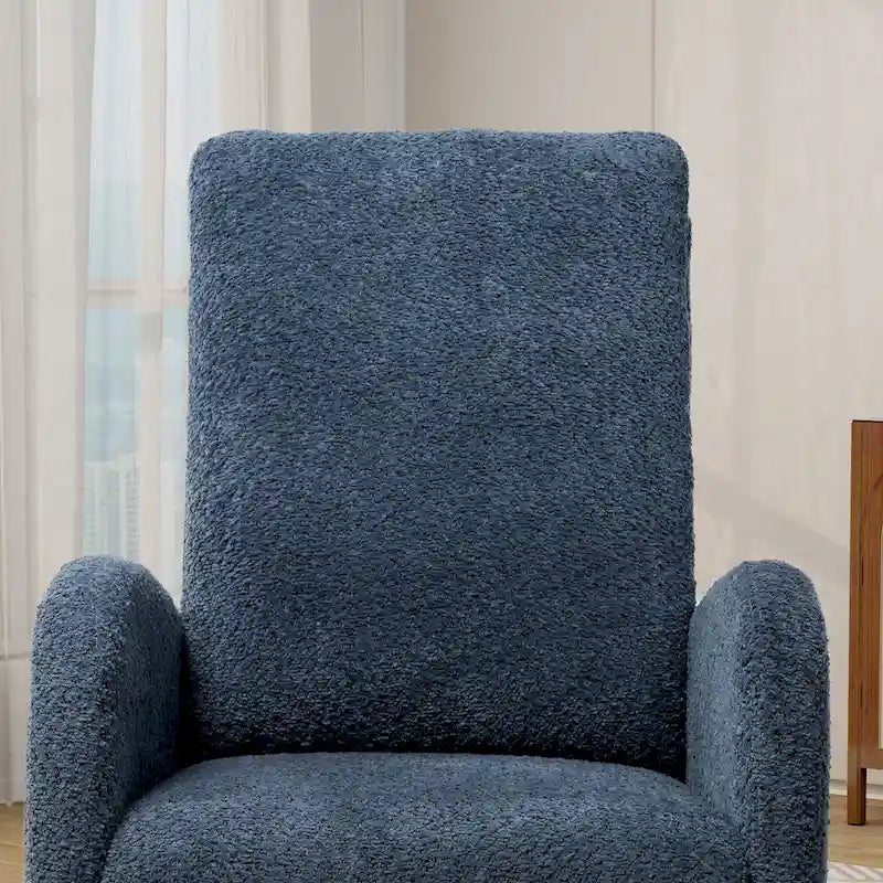 Fauteuil à bascule pivotant dossier haut en bouclette Ivoire / Gris clair / Anthracite / Vert / Caramel / Bleu marine, 1 place