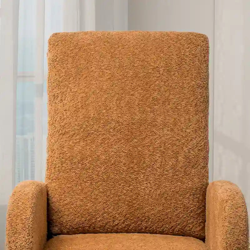 Fauteuil à bascule pivotant dossier haut en bouclette Ivoire / Gris clair / Anthracite / Vert / Caramel / Bleu marine, 1 place