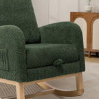 Fauteuil à bascule pivotant dossier haut en bouclette Ivoire / Gris clair / Anthracite / Vert / Caramel / Bleu marine, 1 place