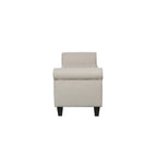 Banc de rangement capitonné en tissu gris / gris foncé / beige avec accoudoirs roulés, une place