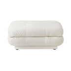 Canapé modulable en forme de U en velours Teddy beige/noir/marron clair, 6 places