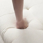 Canapé modulable en forme de U en velours Teddy beige/noir/marron clair, 6 places