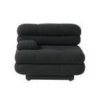 Canapé modulable en forme de U en velours Teddy beige/noir/marron clair, 6 places