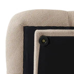 Canapé modulable en forme de U en velours Teddy beige/noir/marron clair, 6 places