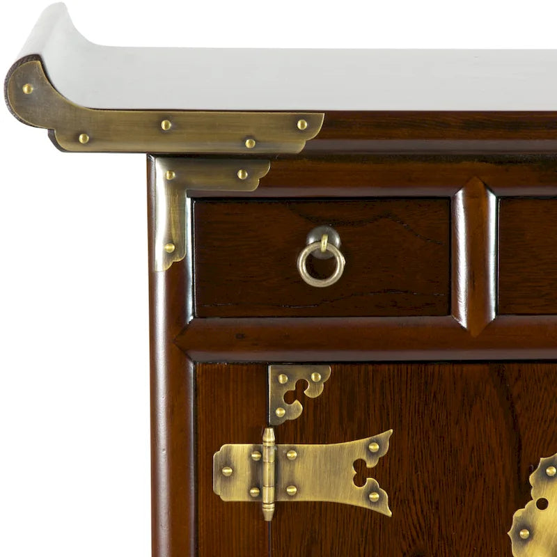 Table d'appoint noyer 3 tiroirs, style antique, individuelle
