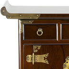 Table d'appoint noyer 3 tiroirs, style antique, individuelle