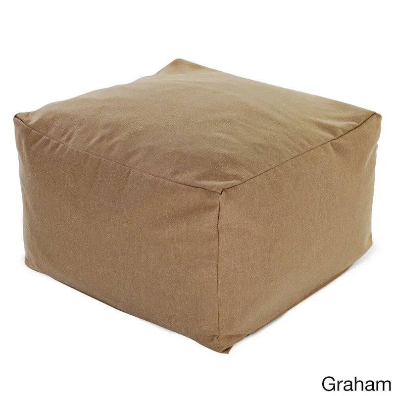 Pouf ottoman tissé Magnolia / Gris / Marine / Marron clair, 1 place, 68,5 x 68,5 x 43 cm
