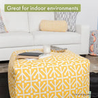 Pouf ottoman tissé Magnolia / Gris / Marine / Marron clair, 1 place, 68,5 x 68,5 x 43 cm