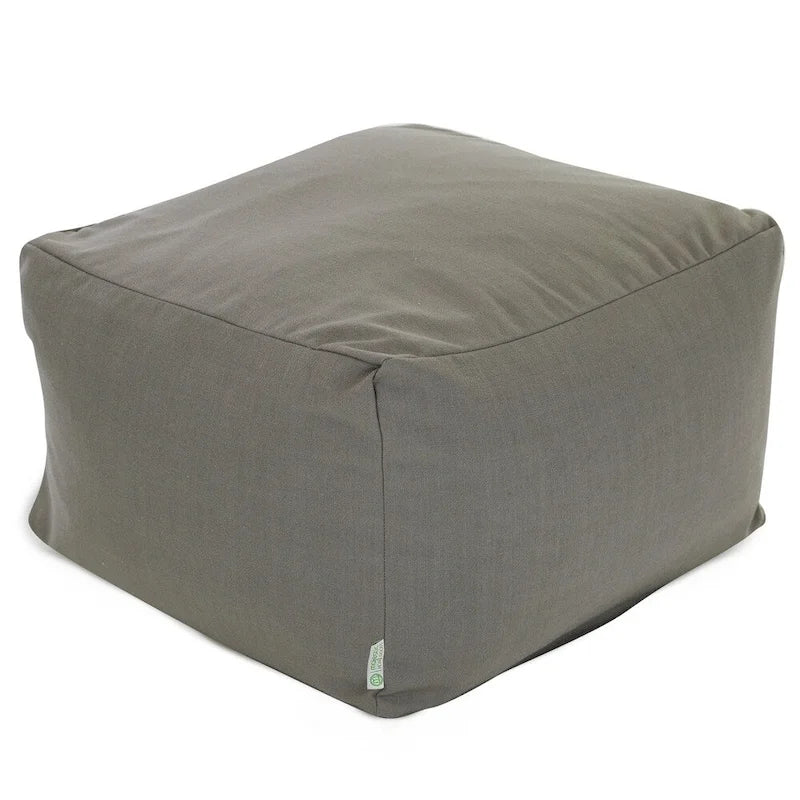 Pouf ottoman tissé Magnolia / Gris / Marine / Marron clair, 1 place, 68,5 x 68,5 x 43 cm