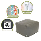 Pouf ottoman tissé Magnolia / Gris / Marine / Marron clair, 1 place, 68,5 x 68,5 x 43 cm