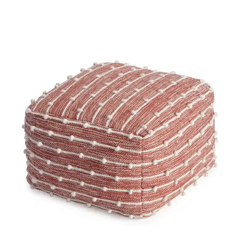 Pouf carré bleu / rouge, 1 place