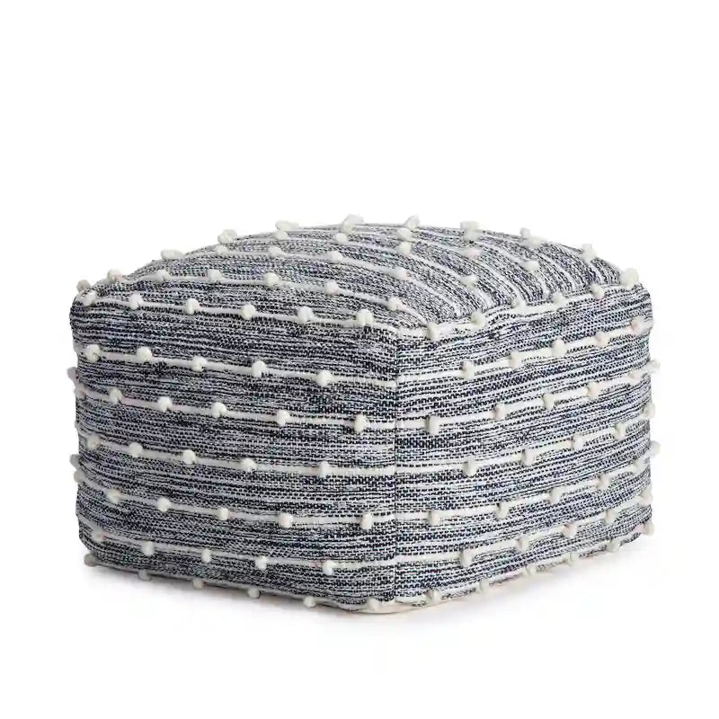 Pouf carré bleu / rouge, 1 place
