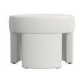 Pouf carré en velours mocha et bouclette crème, 1 place