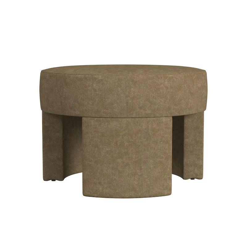Pouf carré en velours mocha et bouclette crème, 1 place