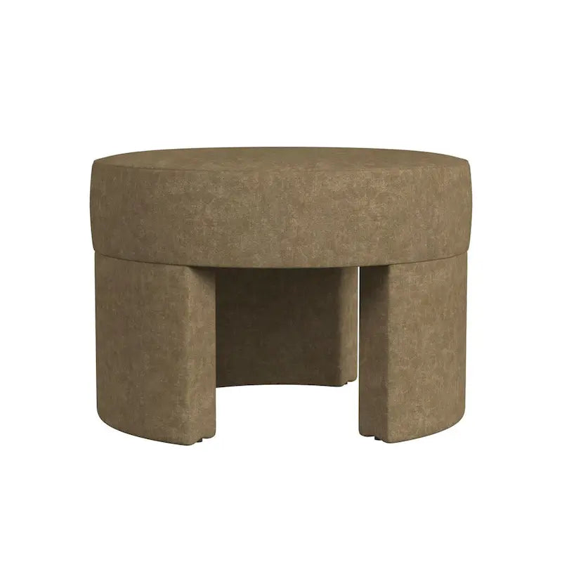 Pouf carré en velours mocha et bouclette crème, 1 place