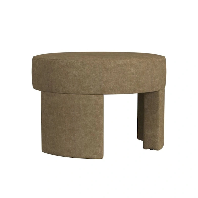 Pouf carré en velours mocha et bouclette crème, 1 place
