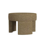 Pouf carré en velours mocha et bouclette crème, 1 place