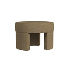 Pouf carré en velours mocha et bouclette crème, 1 place