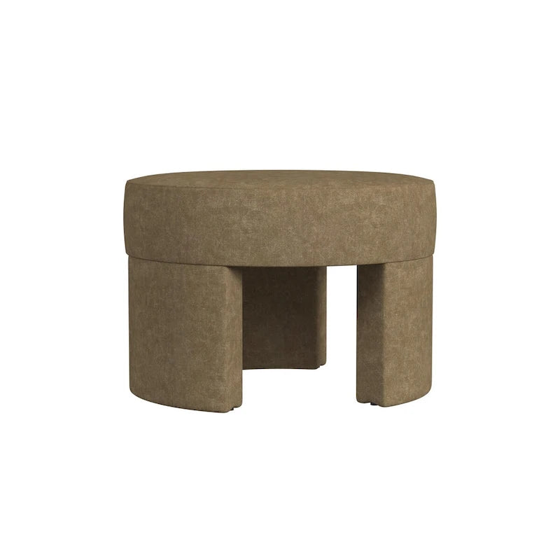Pouf carré en velours mocha et bouclette crème, 1 place