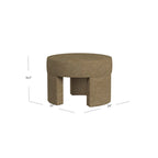 Pouf carré en velours mocha et bouclette crème, 1 place
