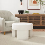 Pouf carré en velours mocha et bouclette crème, 1 place