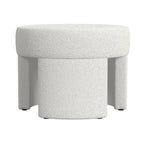 Pouf carré en velours mocha et bouclette crème, 1 place
